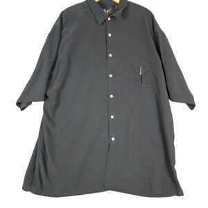 Bamboo Cay Men's Black Baseball World Paradise Series Embroidered Button DownXXL